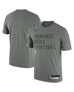 Men's Milwaukee Bucks Heather Gray 2023/24 Sideline Legend Performance Practice T-Shirt