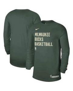 Men's Milwaukee Bucks Hunter Green 2023/24 Legend On-Court Practice Long Sleeve T-Shirt
