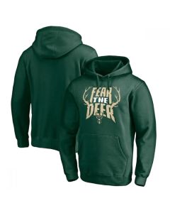 Men's Milwaukee Bucks Hunter Green Post Up Hometown Collection Pullover Hoodie