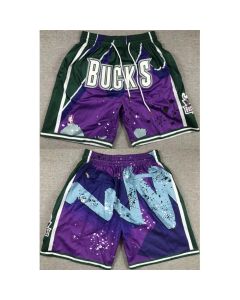 Men's Milwaukee Bucks Purple/Green Shorts (Run Small)