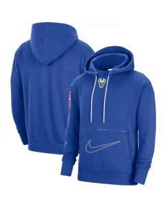 Men's Milwaukee Bucks Royal 2022/23 City Edition Courtside Heavyweight Fleece Pullover Hoodie