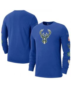 Men's Milwaukee Bucks Royal 2022/23 City Edition Essential Expressive Long Sleeve T-Shirt