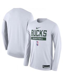 Men's Milwaukee Bucks White 2022/23 Legend On-Court Practice Performance Long Sleeve T-Shirt