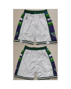 Men's Milwaukee Bucks White 75th Anniversary Shorts (Run Small)