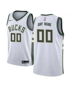 Men's Milwaukee Bucks White Customized Stitched NBA Jersey