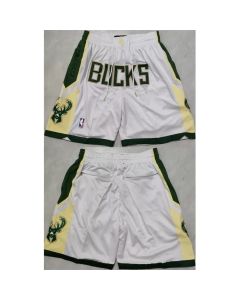Men's Milwaukee Bucks White Shorts (Run Small)