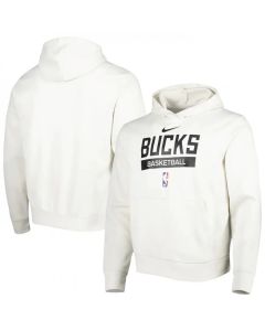 Men's Milwaukee Bucks White Spotlight Fleece Overhead Hoodie