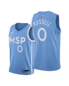 Men's Minnesota Timberwolves #0 D'Angelo Russell Blue 2019 City Edition Stitched NBA Jersey