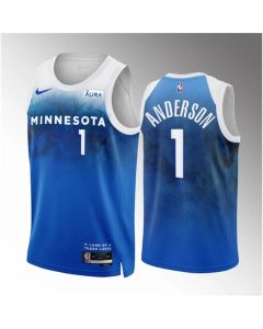 Men's Minnesota Timberwolves #1 Kyle Anderson Blue 2023/24 City Edition Stitched Jersey