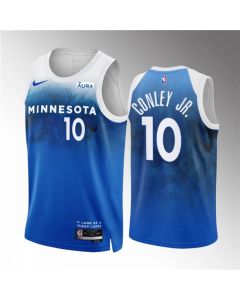 Men's Minnesota Timberwolves #10 Mike Conley Jr. Blue 2023/24 City Edition Stitched Jersey