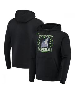 Men's Minnesota Timberwolves 2021 Black City Edition Story Club Pullover Hoodie