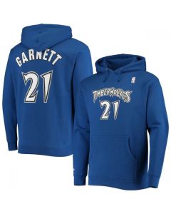 Men's Minnesota Timberwolves #21 Kevin Garnett 2021 Blue Pullover Hoodie