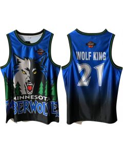 Men's Minnesota Timberwolves #21 Kevin Garnett Blue/Green Throwback Stitched Jersey