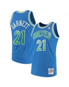 Men's Minnesota Timberwolves #21 Kevin Garnett Blue Throwback Stitched NBA Jersey