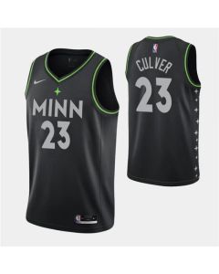 Men's Minnesota Timberwolves #23 Jarrett Culver 2020-21 Black City Edition Stitched Jersey