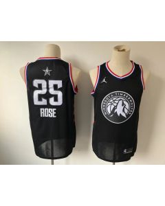 Men's Minnesota Timberwolves #25 Derrick Rose Black 2019 NBA All Star Stitched NBA Jersey