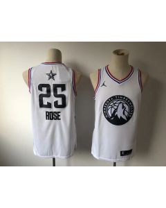Men's Minnesota Timberwolves #25 Derrick Rose White 2019 NBA All Star Stitched NBA Jersey