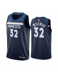 Men's Minnesota Timberwolves #32 James Wiseman Navy Icon Edition Stitched Jersey
