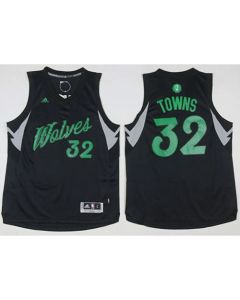 Men's Minnesota Timberwolves #32 Karl-Anthony Towns Black 2016-2017 Christmas Day NBA Jersey