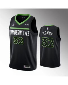 Men's Minnesota Timberwolves #32 Karl-Anthony Towns Black Statement Edition Stitched Jersey