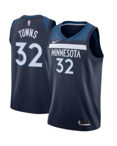 Men's Minnesota Timberwolves #32 Karl-Anthony Towns Navy Icon Edition Stitched Jersey