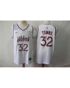 Men's Minnesota Timberwolves #32 Karl Anthony Towns White 2018/19 Earned Edition Swingman Stitched NBA Jersey