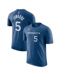 Men's Minnesota Timberwolves #5 Anthony Edwards Blue 2023/24 City Edition Name & Number T-Shirt