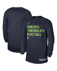 Men's Minnesota Timberwolves Navy 2023/24 Legend On-Court Practice Long Sleeve T-Shirt