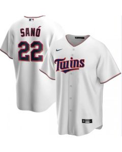 Men's Minnesota Twins #22 Miguel Sano White Cool Base Stitched Jersey