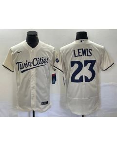 Men's Minnesota Twins #23 Royce Lewis Cream Flex Base Stitched Baseball Jersey