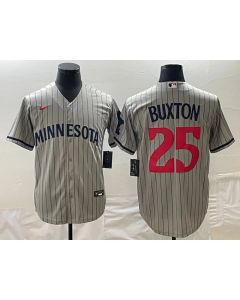Men's Minnesota Twins #25 Byron Buxton Grey Cool Base Stitched Jersey