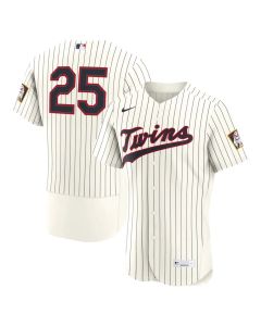 Men's Minnesota Twins #25 Byron Buxton Nike Cream 2026 Field of Dreams Authentic Jersey