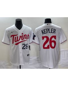 Men's Minnesota Twins #26 Max Kepler White Cool Base With Patch Stitched Baseball Jersey