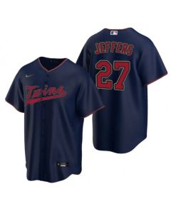 Men's Minnesota Twins #27 Ryan Jeffers Navy Cool Base Stitched Jersey