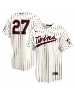 Men's Minnesota Twins #27 Ryan Jeffers Nike Cream 2026 Field of Dreams Stadium Jersey (Cream)