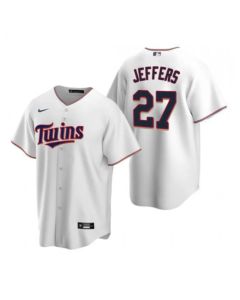 Men's Minnesota Twins #27 Ryan Jeffers White Cool Base Stitched Jersey