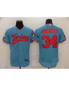 Men's Minnesota Twins #34 Kirby Puckett Blue Flex Base Stitched MLB Jersey