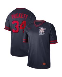 Men's Minnesota Twins #34 Kirby Puckett Navy Cooperstown Collection Legend Stitched MLB Jersey