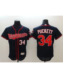 Men's Minnesota Twins #34 Kirby Puckett Navy Flexbase Stitched MLB Jersey