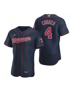 Men's Minnesota Twins #4 Carlos Correa Navy Flex Base Stitched Jersey