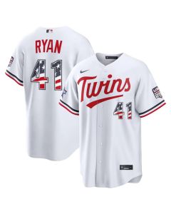 Men's Minnesota Twins #41 Joe Ryan Nike White 2026 All-Star Edition Stars & Stripes Stadium Jersey (White)