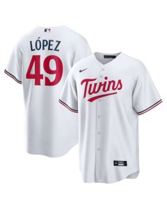 Men's Minnesota Twins #49 Pablo Lopez White Home Replica Player Jersey (White)