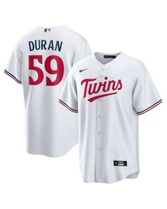 Men's Minnesota Twins #59 Jhoan Duran White Home Replica Jersey (White)