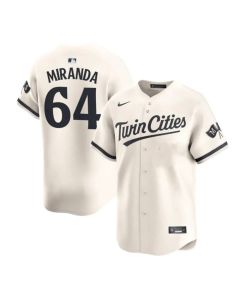 Men's Minnesota Twins #64 Jose Miranda White Home Limited Player Jersey (Style 2)