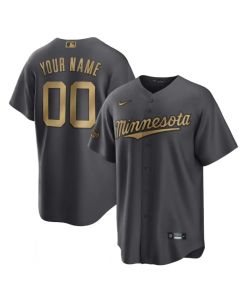 Men's Minnesota Twins ACTIVE Player Custom 2022 All-Star Charcoal Cool Base Stitched Baseball Jersey