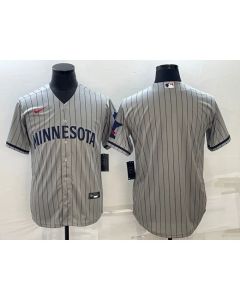 Men's Minnesota Twins Blank 2023 Grey Home Team Cool Base Stitched Jersey