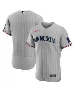 Men's Minnesota Twins Blank Grey 2023 Home Team Flex Base Stitched Jersey