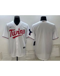 Men's Minnesota Twins Blank White Cool Base Stitched Jersey