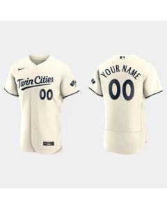 Men's Minnesota Twins Customized Cream Stitched Baseball Jersey