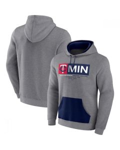 Men's Minnesota Twins Heathered Gray iconic Steppin Up Fleece Pullover Hoodie